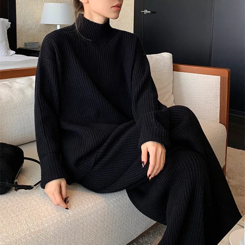 Das Alpine Rippstrick - Set - Schwarz - Saint Doux