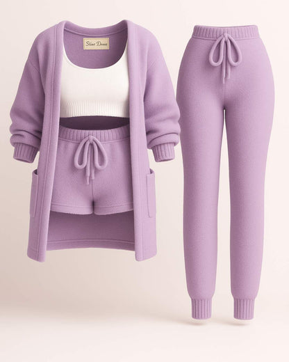 Das Signature 4 - teilige Bouclé Lounge Set - Sanftes Lavendel - Saint Doux