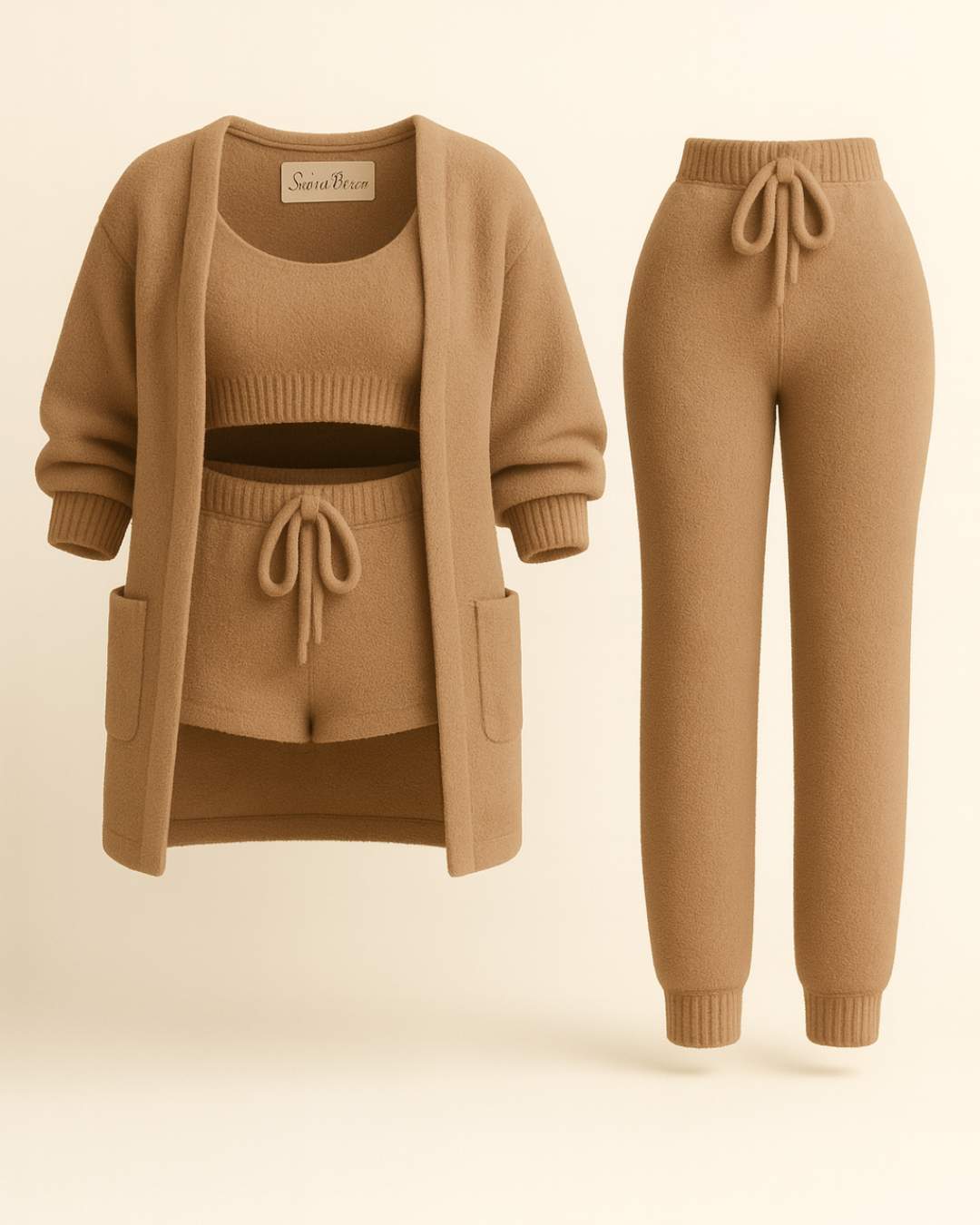 Das Signature 4 - teilige Bouclé Lounge Set - Braun - Saint Doux