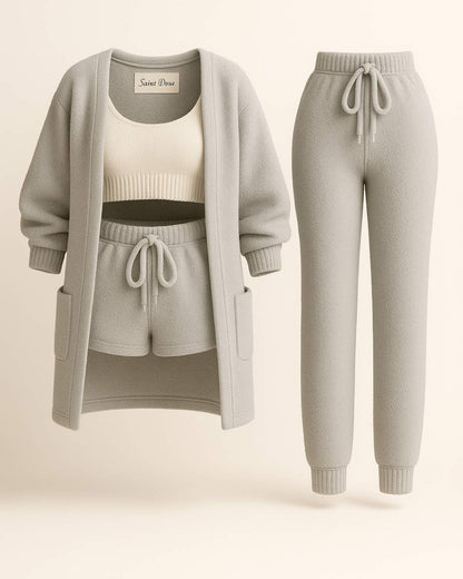 Das Signature 4 - teilige Bouclé Lounge Set - Sanftes Grau - Saint Doux