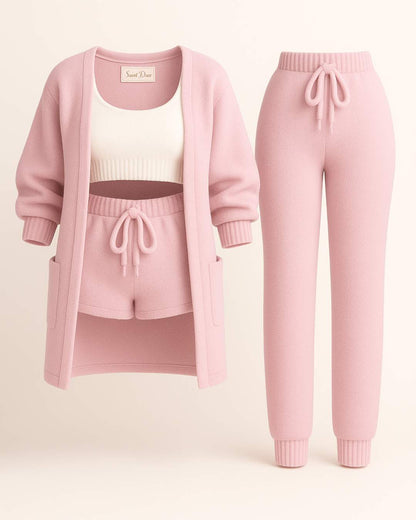 Das Signature 4 - teilige Bouclé Lounge Set - Rosenpink - Saint Doux